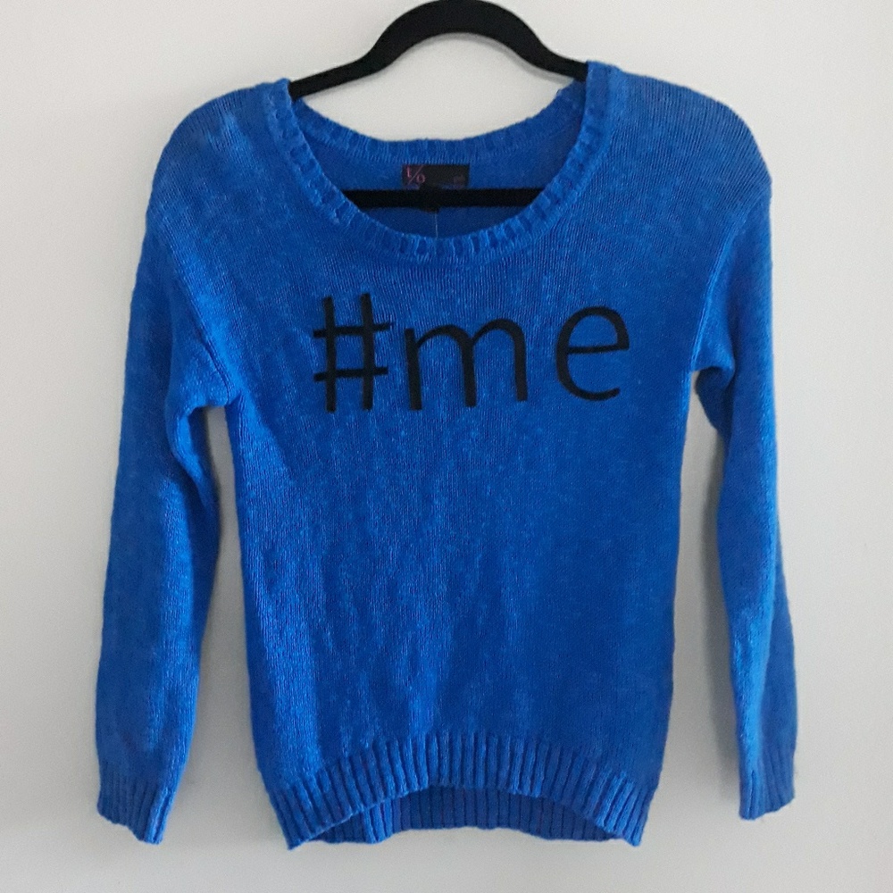 T/O| New Hashtag #Me Long Sleeve Knit Sweater